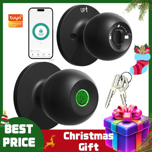 Smart Fingerprint Door Lock, 1Pc Smart Lock with Anti-Theft Function, Intelligent Door Knob with APP Suitable for Rooms, Offices, Apartments, Warehouses, and Garages 2025 #Fathersdaygift Handle Hardware