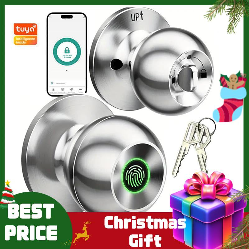 Smart Fingerprint Door Lock, 1Pc Smart Lock with Anti-Theft Function, Intelligent Door Knob with APP Suitable for Rooms, Offices, Apartments, Warehouses, and Garages 2025 #Fathersdaygift Handle Hardware