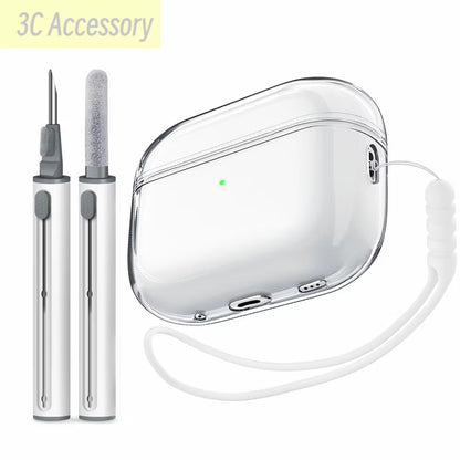 For 2022 Apple Airpods Pro 2 Protective Case Soft Skins Case with Cleaning Kit and Lanyard for Airpod Pro [Visible Front LED]