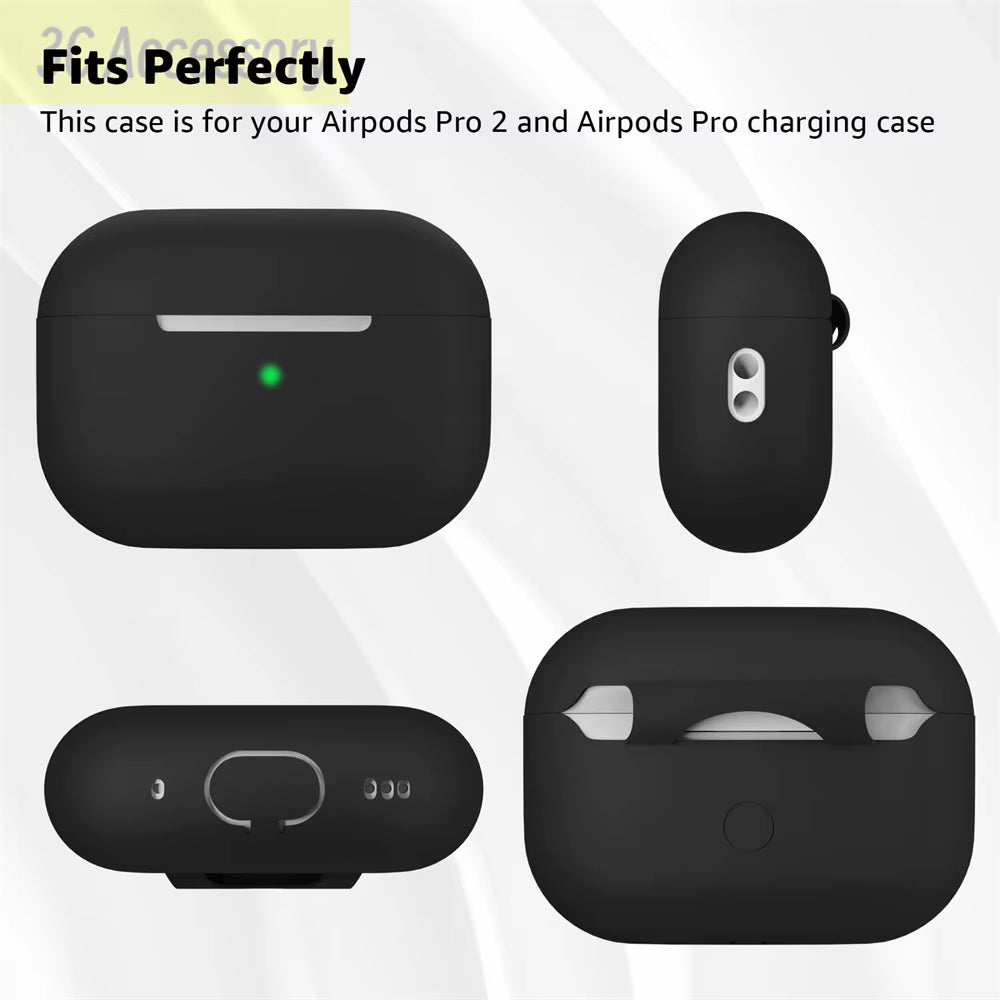 For 2022 Apple Airpods Pro 2 Protective Case Soft Skins Case with Cleaning Kit and Lanyard for Airpod Pro [Visible Front LED]