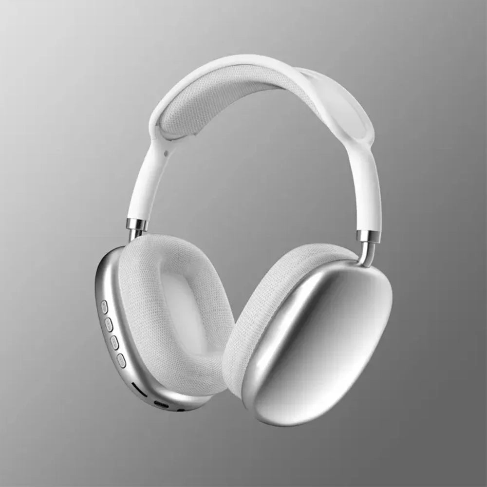 Active Noise Cancelling Headphones, Wireless Over Ear Bluetooth Headphones, 60H Playtime, Lightweight Folding Deep Bass Comfort Fit Ear Cups Headset with Mic for iPad/Travel/PC/Home Silver - Tech Drop X