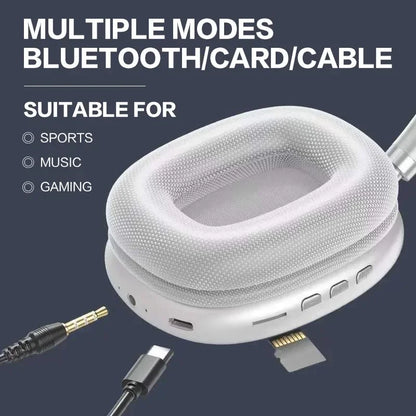 Active Noise Cancelling Headphones, Wireless Over Ear Bluetooth Headphones, 60H Playtime, Lightweight Folding Deep Bass Comfort Fit Ear Cups Headset with Mic for iPad/Travel/PC/Home Silver - Tech Drop X