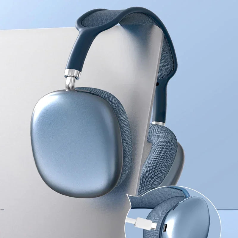Active Noise Cancelling Headphones, Wireless Over Ear Bluetooth Headphones, 60H Playtime, Lightweight Folding Deep Bass Comfort Fit Ear Cups Headset with Mic for iPad/Travel/PC/Home Silver - Tech Drop X