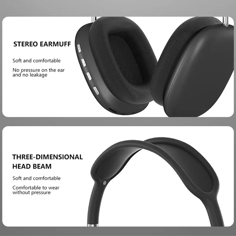 Active Noise Cancelling Headphones, Wireless Over Ear Bluetooth Headphones, 60H Playtime, Lightweight Folding Deep Bass Comfort Fit Ear Cups Headset with Mic for iPad/Travel/PC/Home Silver - Tech Drop X