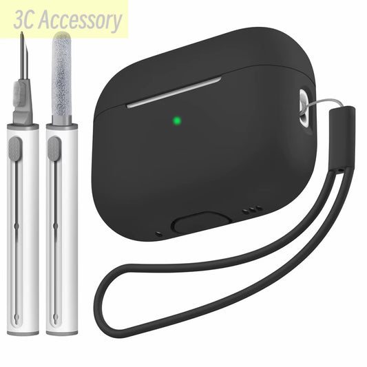For 2022 Apple Airpods Pro 2 Protective Case Soft Skins Case with Cleaning Kit and Lanyard for Airpod Pro [Visible Front LED]