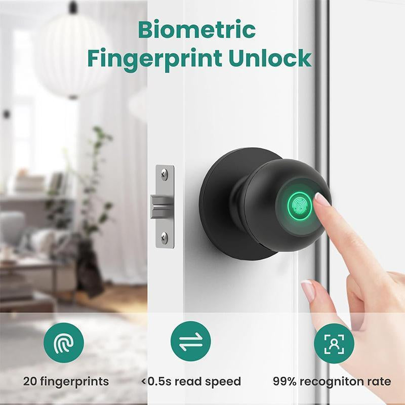 Smart Fingerprint Door Lock, 1Pc Smart Lock with Anti-Theft Function, Intelligent Door Knob with APP Suitable for Rooms, Offices, Apartments, Warehouses, and Garages 2025 #Fathersdaygift Handle Hardware