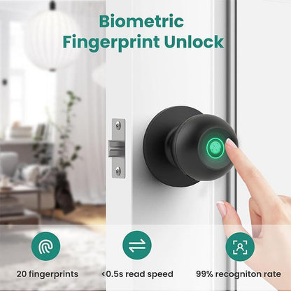 Smart Fingerprint Door Lock, 1Pc Smart Lock with Anti-Theft Function, Intelligent Door Knob with APP Suitable for Rooms, Offices, Apartments, Warehouses, and Garages 2025 #Fathersdaygift Handle Hardware